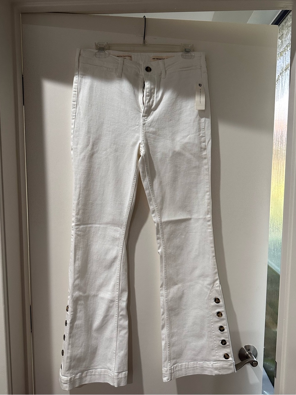 Pilcro (Anthropologie) White High-Rise Bootcut Jeans